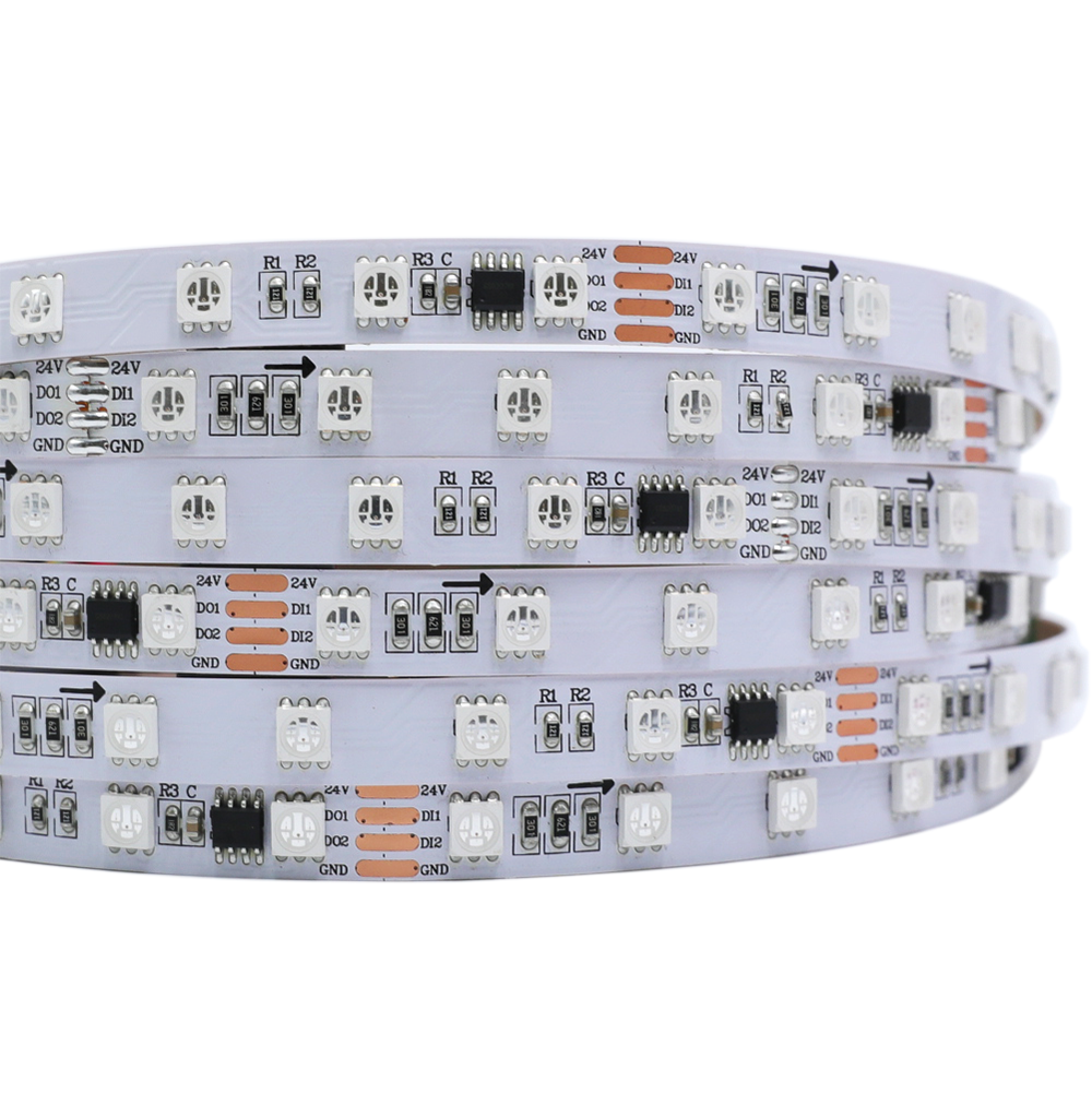 DC24V GS8206 5050SMD RGB, Breakpoint-continue,300LEDs Addressable Digital Strip Lights, Waterproof Dream Color Programmable Flexible LED Ribbon Light, 16.4ft/65.6ft/164ft/328ft per Roll